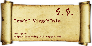 Izsó Virgínia névjegykártya